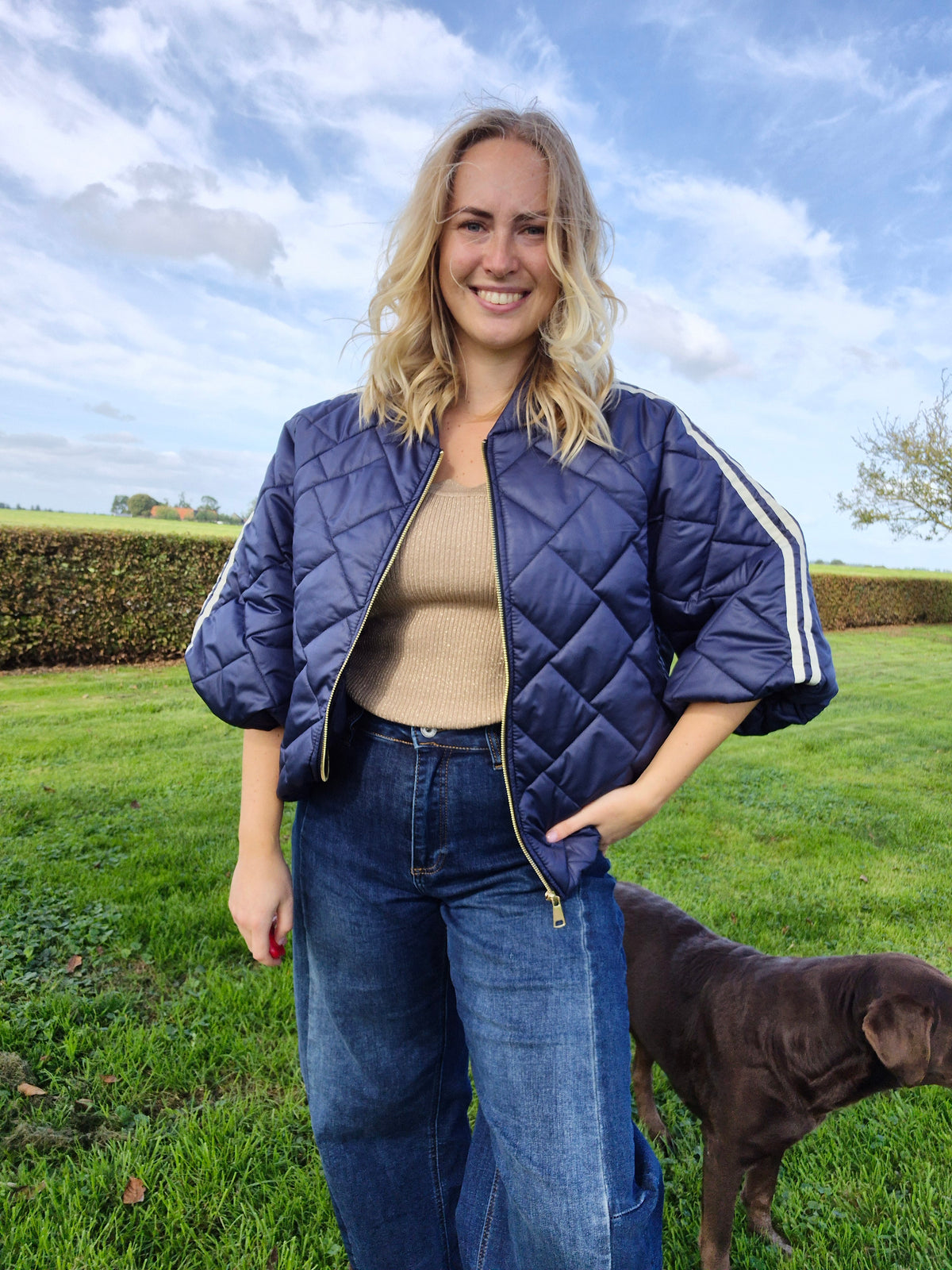Jas Stripe blauw