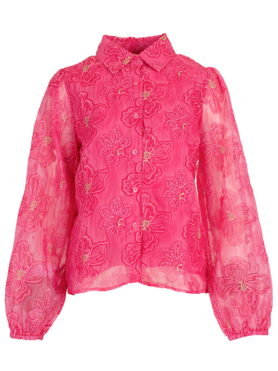 Blouse bloemen met goud detail