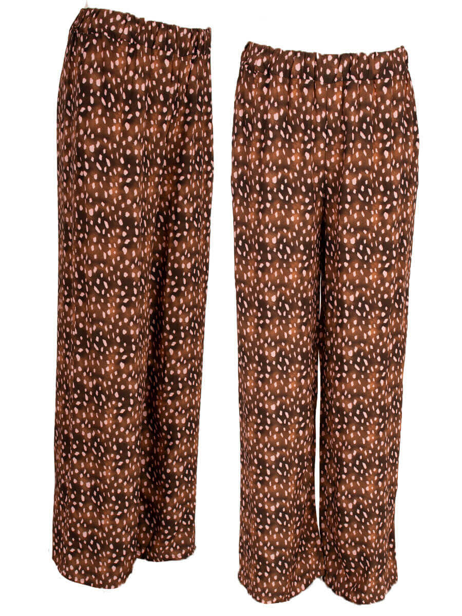 Pantalon met print bruin