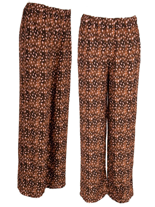 Pantalon met print bruin