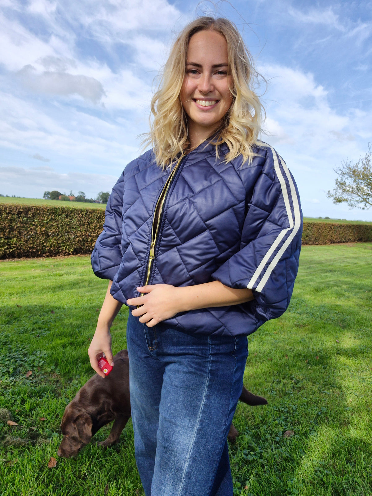 Jas Stripe blauw