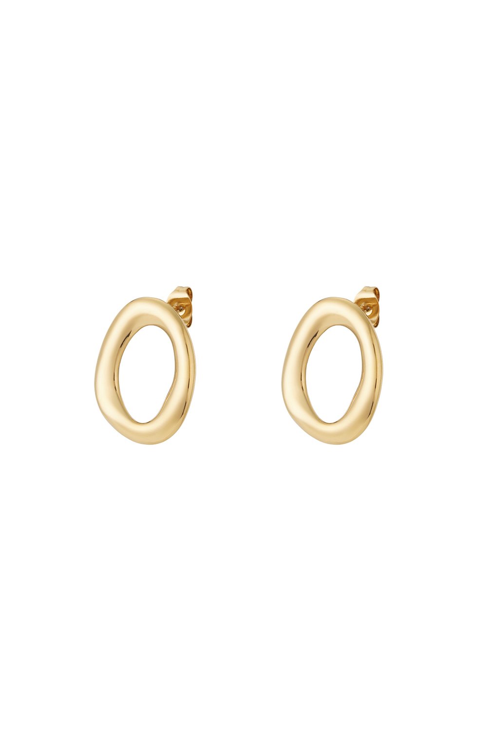 Oorbellen oval goud