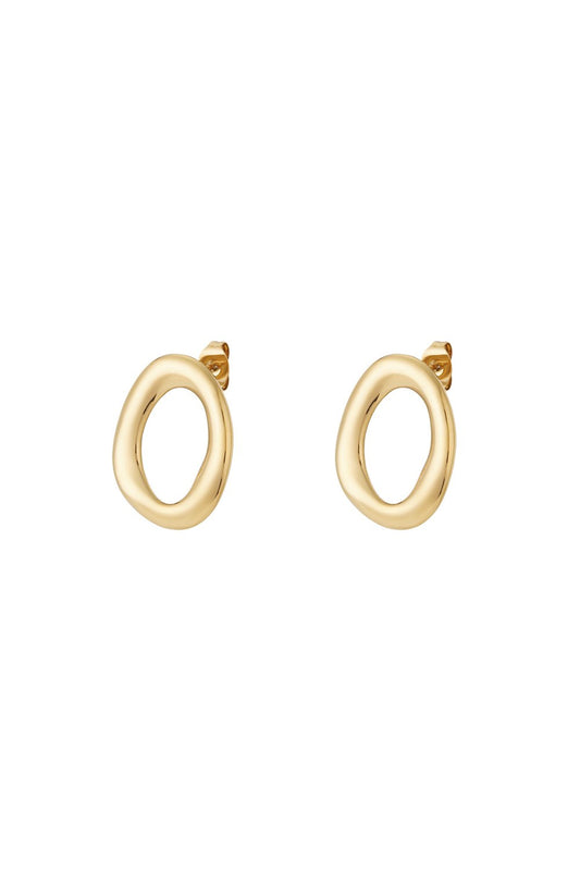 Oorbellen oval goud