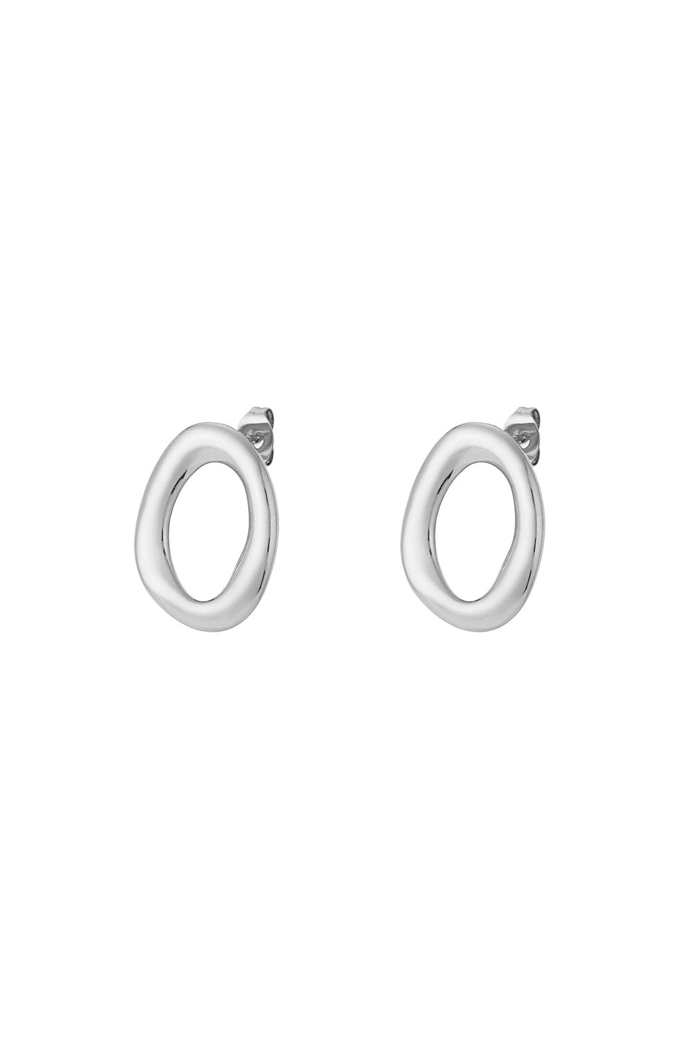 Oorbellen oval zilver