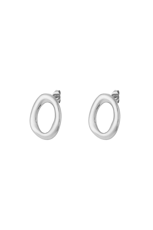 Oorbellen oval zilver
