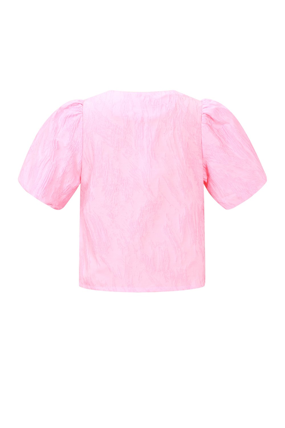 Top met pofmouwen roze