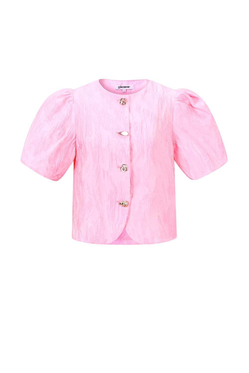 Top met pofmouwen roze