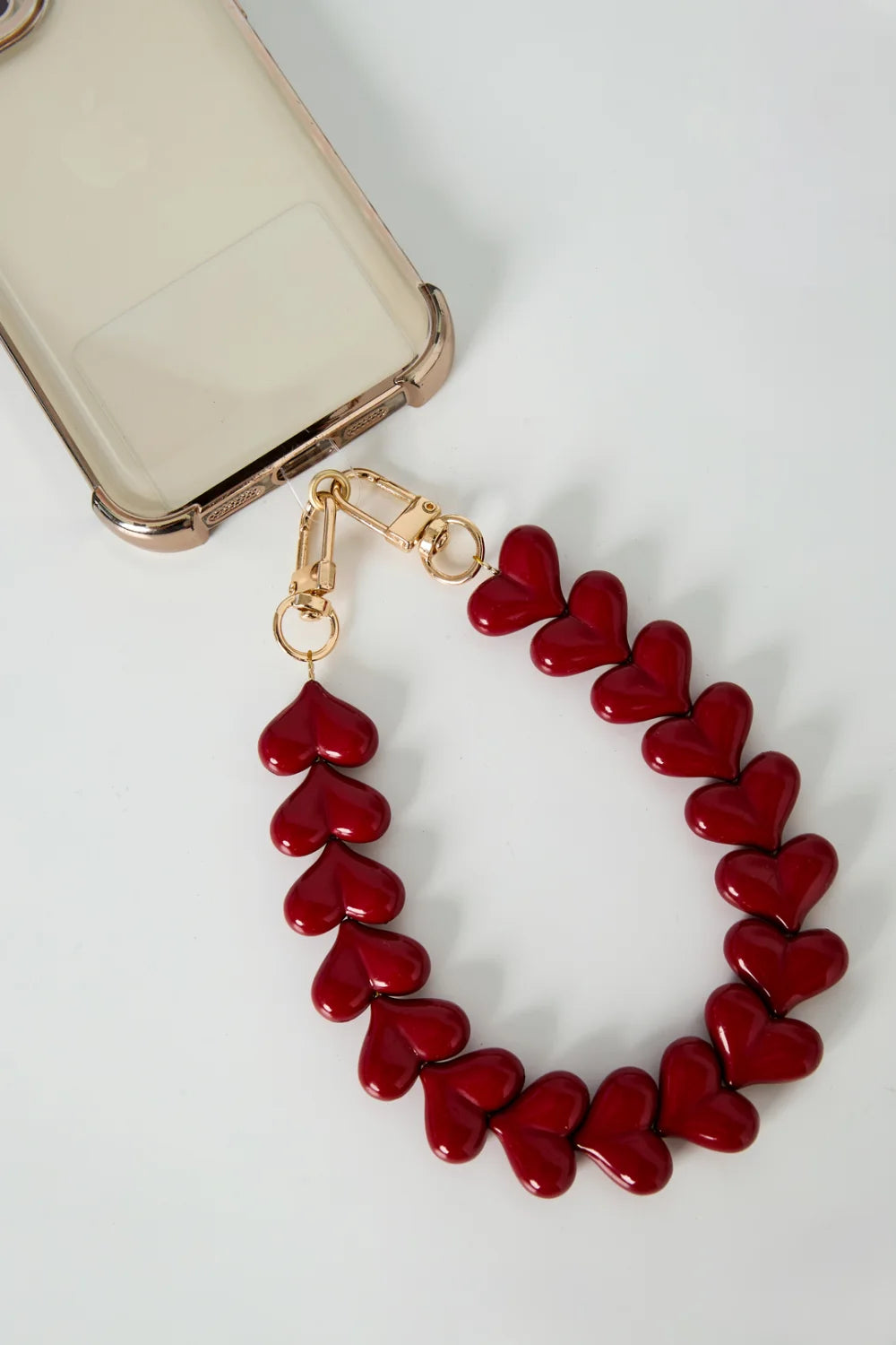 Telefoonkoord Harten Rood