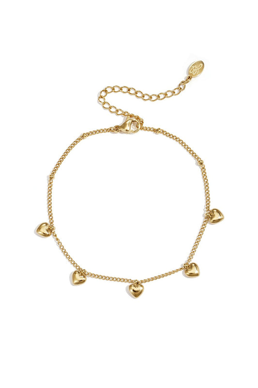 Armband mini hartjes goud
