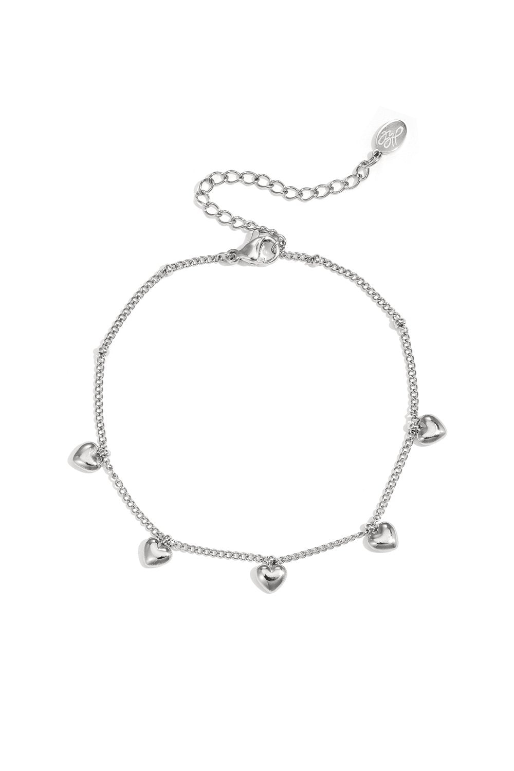 Armband mini hartjes zilver