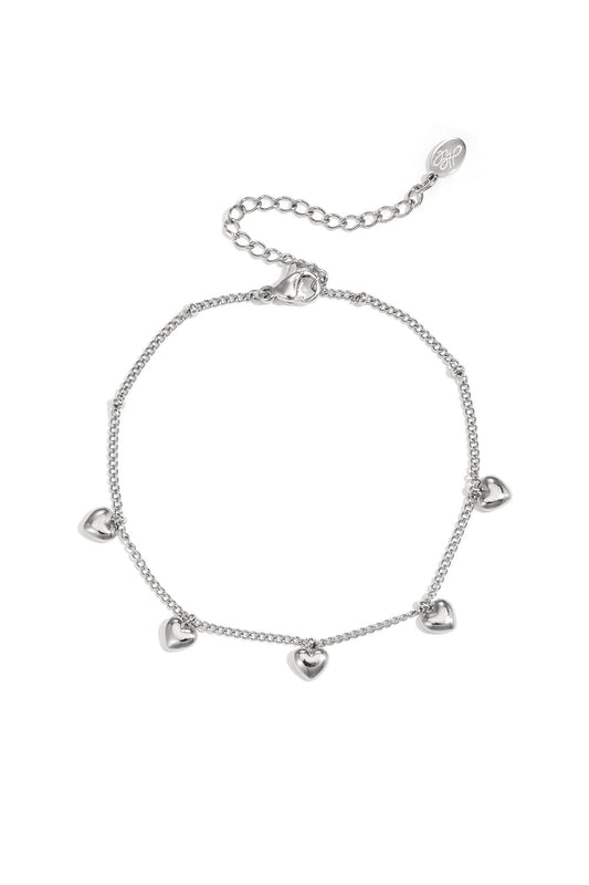 Armband mini hartjes zilver