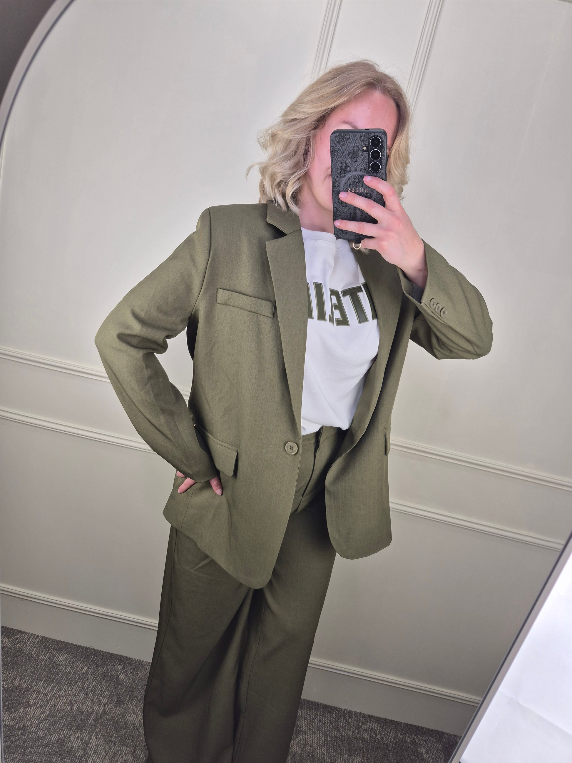 blazer bowie in groen met pantalon bowie