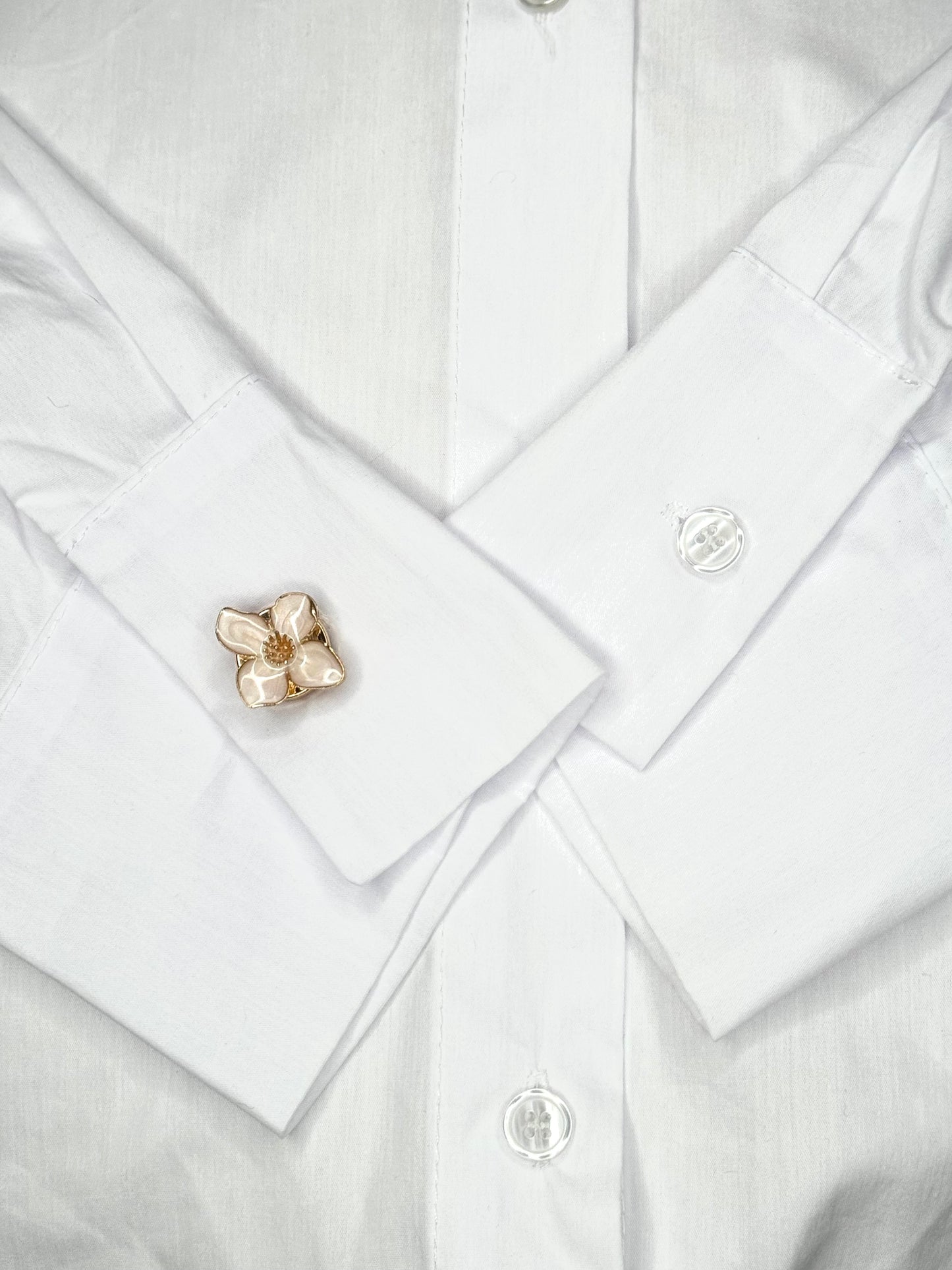 Button cover bloem lichtroze met goud
