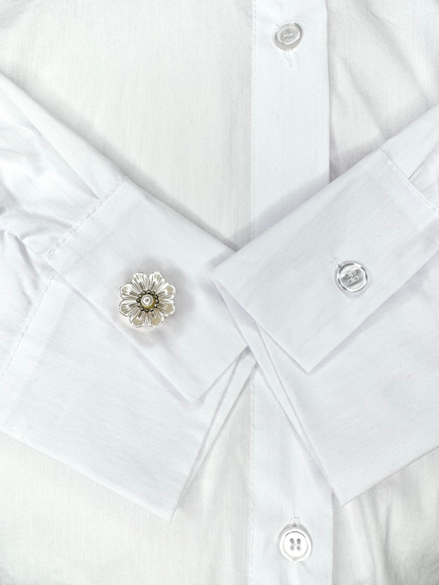 button cover bloem wit met strass