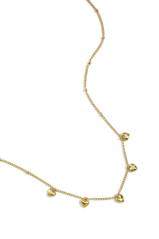 Ketting mini hearts goud
