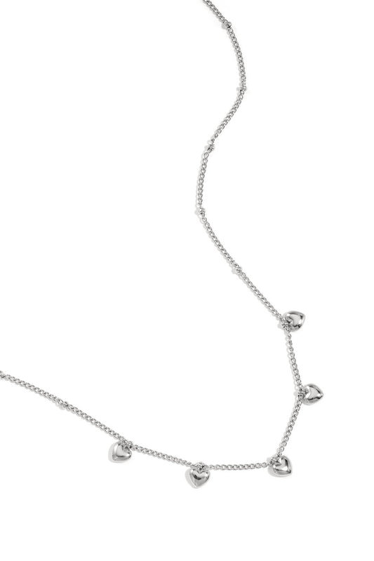 Ketting mini hearts zilver