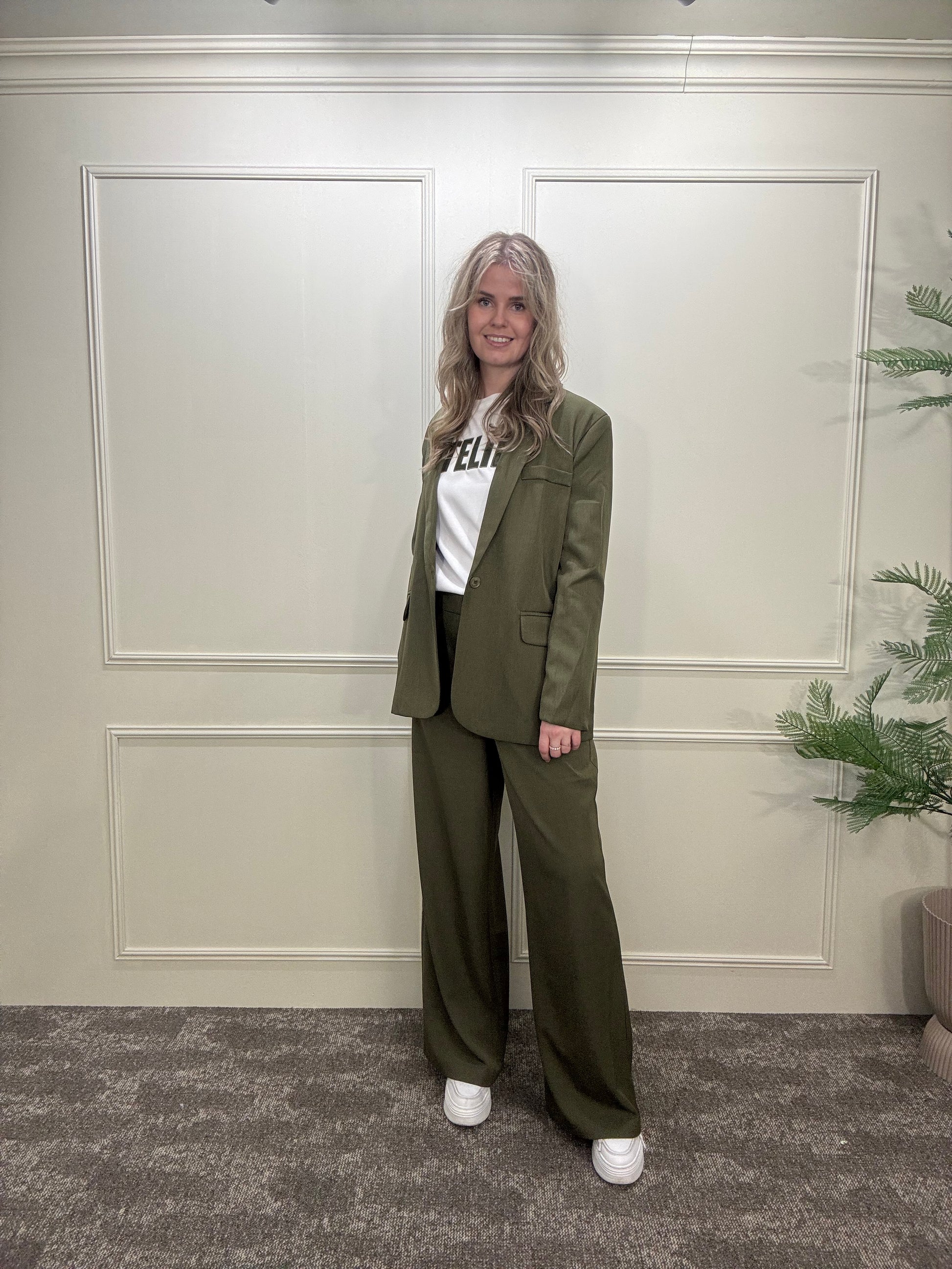 Pantalon bowie in het groen.