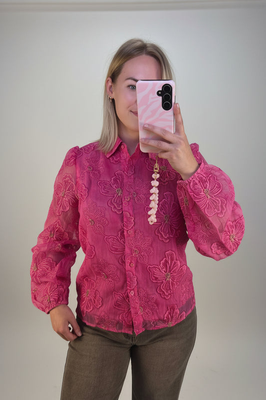 Blouse bloemen met goud detail