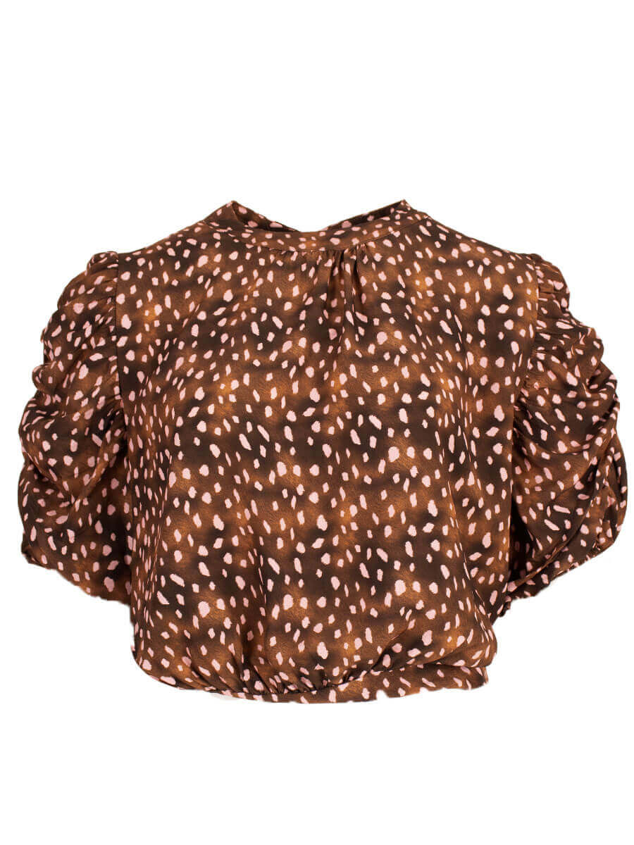 Top met print bruin
